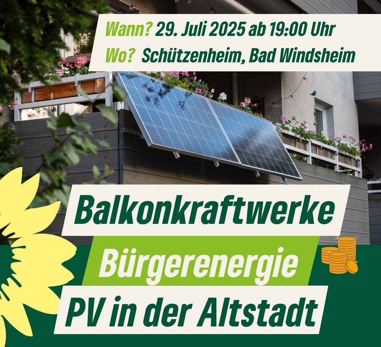 Informationsabend zu Balkonkraftwerken, Bürgersolar und PV in der Altstadt