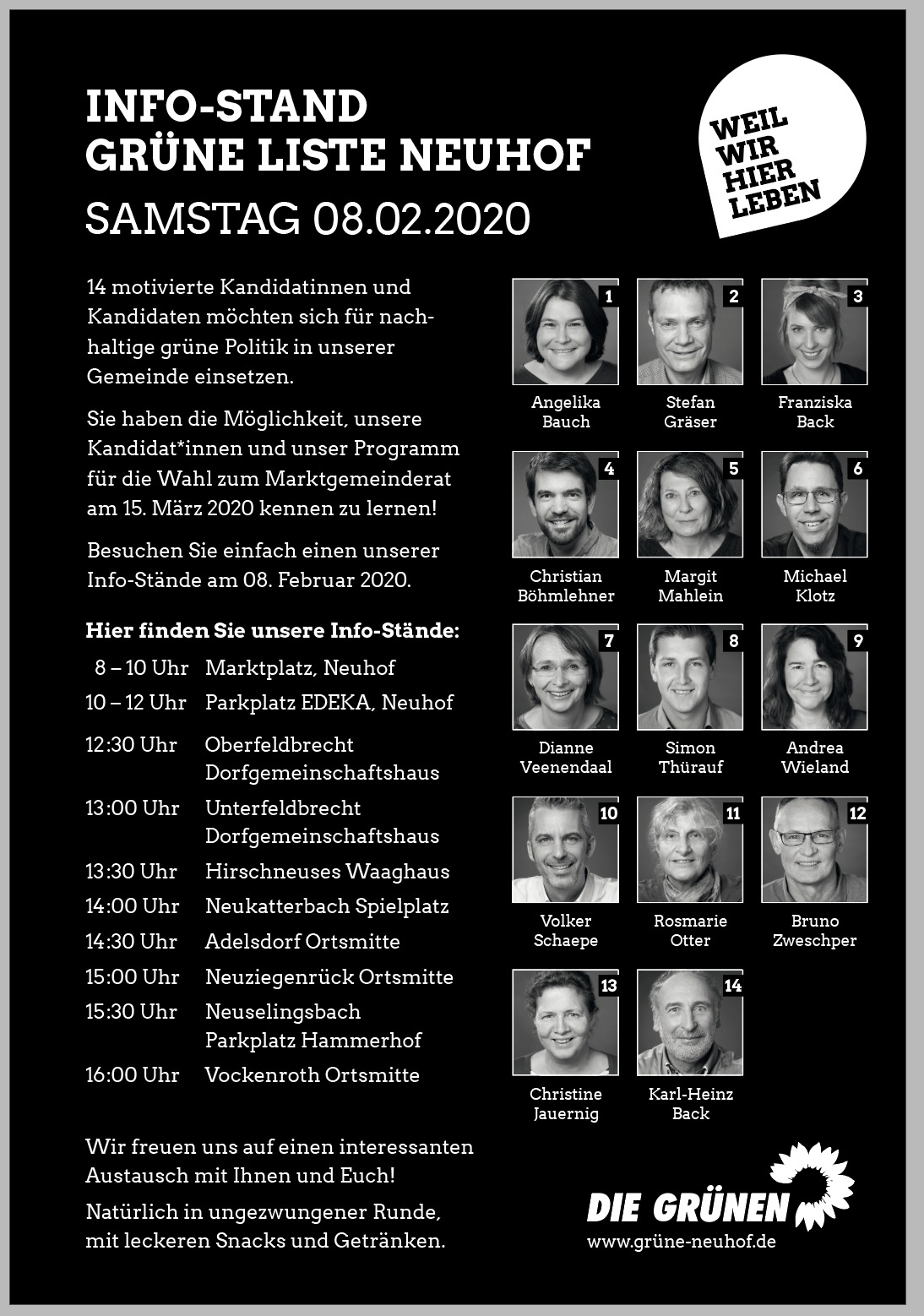 Info-Stand Grüne Liste Neuhof