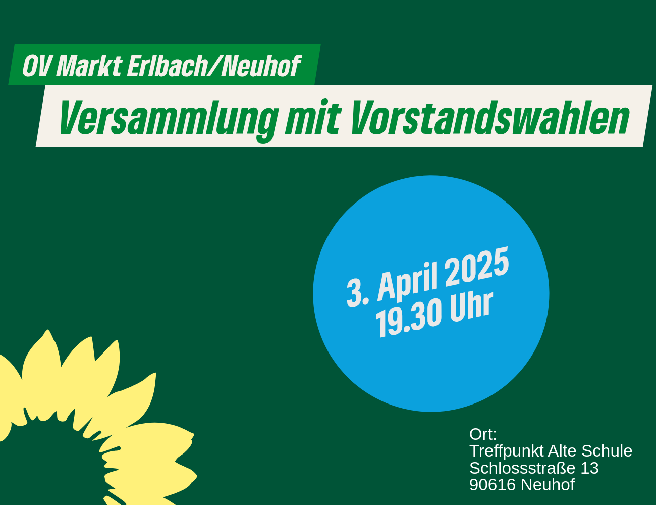 OV-Versammlung mit Vorstandswahlen am 03.04.