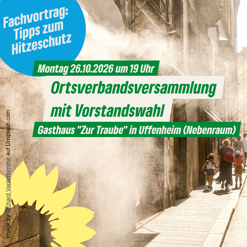 Ortsverbandsversammlung in Uffenheim mit Neuwahl Vorstandschaft und Referat zu "Hitzeschutz"