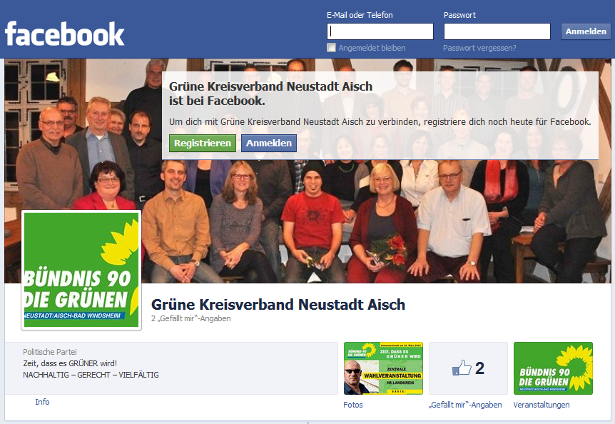 Kreisverband jetzt auch bei Facebook