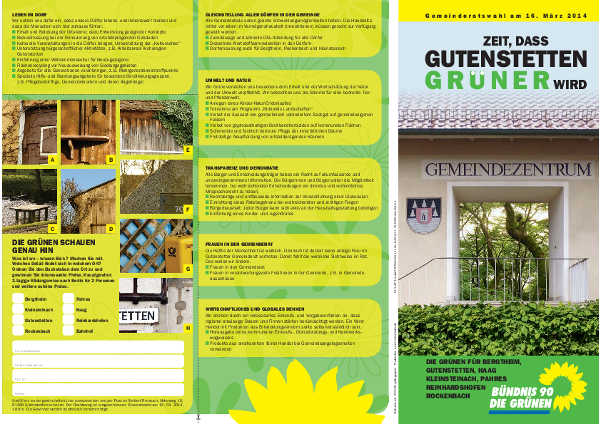 Das Wahlprogramm der Grünen Gutenstetten