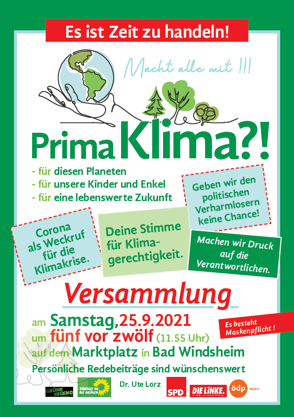 Kundgebung am Marktplatz: Prima-Klima?! 